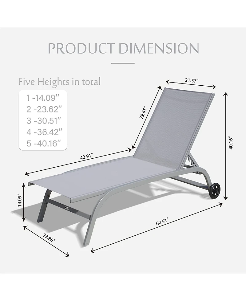 Streamdale Outdoor Chaise Lounge Set, 2 Chairs with Adjustable Position