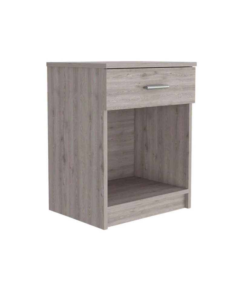 Faux Wood One Drawer Nightstand for Guest Room or Apartment Bedrooms
