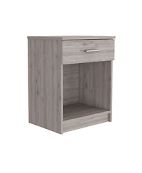Faux Wood One Drawer Nightstand for Guest Room or Apartment Bedrooms
