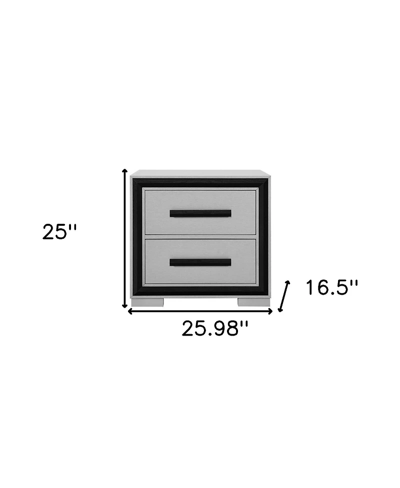 2-Drawer Nightstand – Modern Bedside Table with Storage