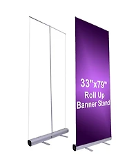 Yescom Instahibit 10pcs 33"x79" Retractable Rollup Banner Stand Trade Show Signage Display Promotion Store Portable