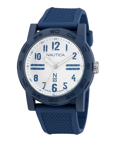 Nautica Men's Analog Blue Polyurethane Watch, 44mm