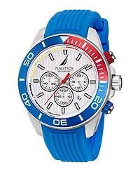 Nautica Men's Chronograph Silver-Tone Stainless Steel Watch Set, 48mm
