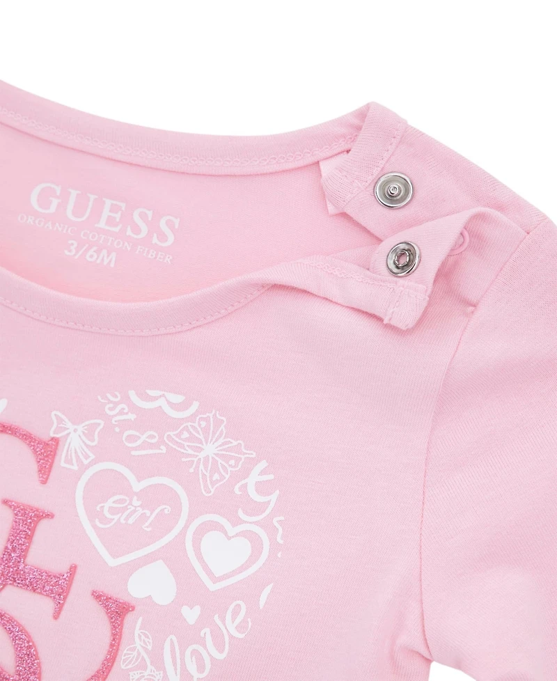Guess Baby Girls 2-Piece Long Sleeve T-Shirt and Printed Legging Set