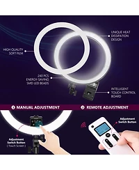Neewer Advanced 16-inch Led Ring Light Support Manual Touch Control with Lcd Screen, Remote and Multiple Lights Control, 3200-5600K, Stand Included fo
