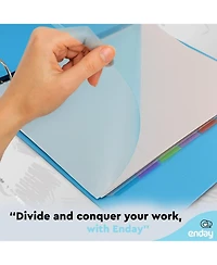 Binder Dividers with Tabs, 8 Dividers for 3 Ring Binder Standard Index Folder Dividers, Plastic Multicolor Dividers with White Insertable Tabs –