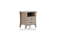 Two Drawer Nightstand for Bedroom Storage and Bedside Organization