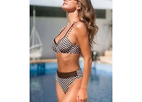 Cupshe Women's High Waisted Underwire Double Straps Bikini Sets