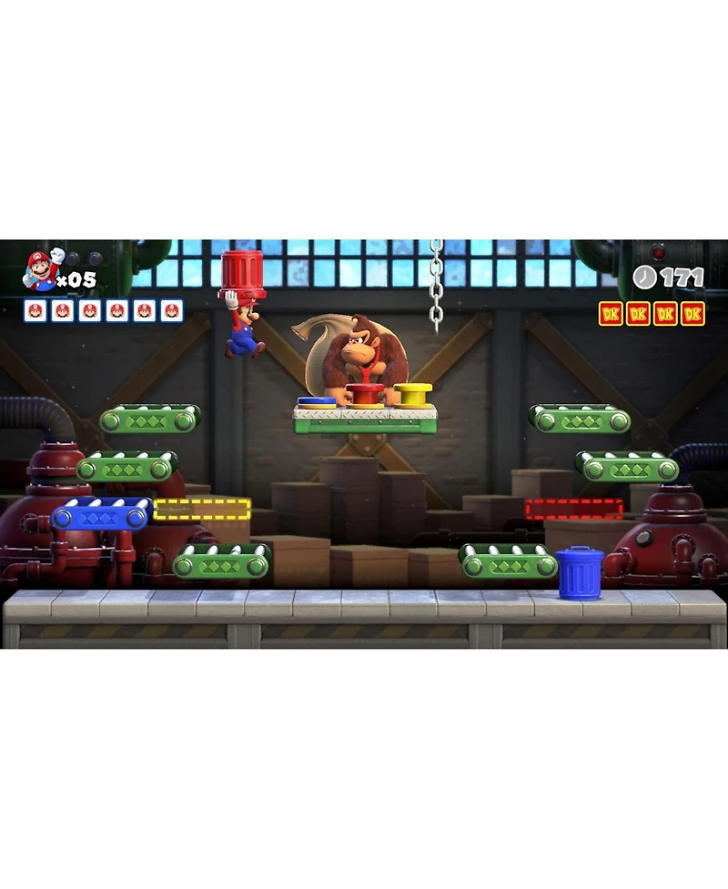 Nintendo Switch White Oled Console with Mario vs. Donkey Kong, MightySkins Console and Controller Skin Voucher