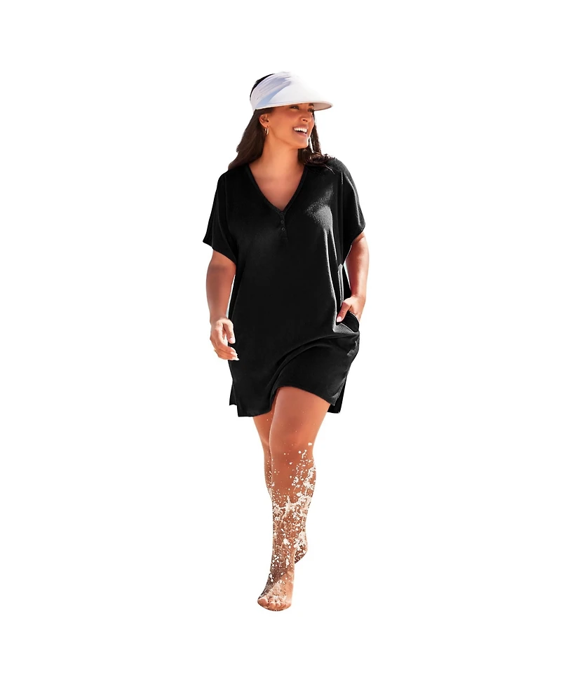 Swimsuits for All Women's French Terry Lightweight Cover Up Tunic