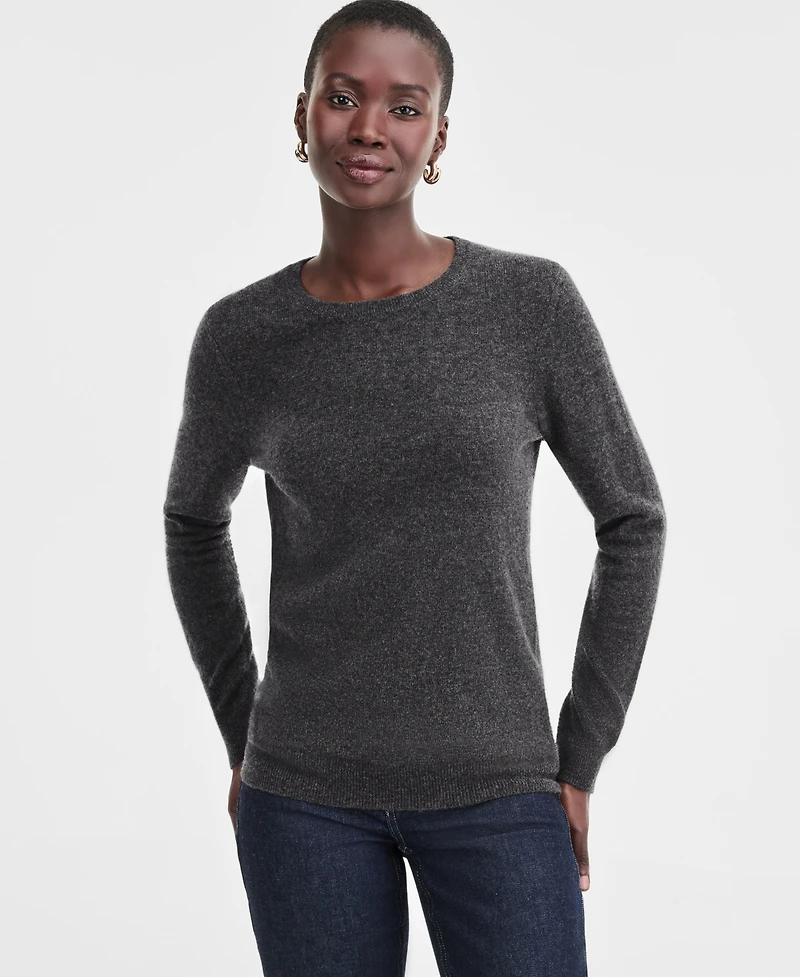 Charter Club Women's Long-Sleeve 100% Cashmere Crewneck Sweater, Macy's Exclusive
