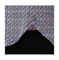 Luchiano Visconti Men's Grey and White print shirt
