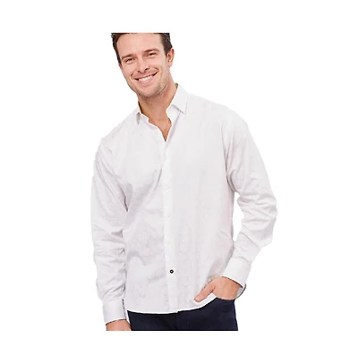 Luchiano Visconti Men's White Jacquard Shirt