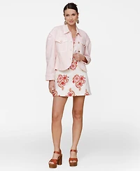 Avec Les Filles Women's Curved-Hem Shacket