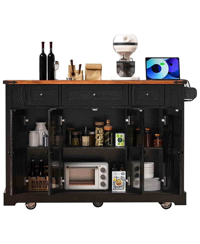 Streamdale 53" Farmhouse Kitchen Island Cart