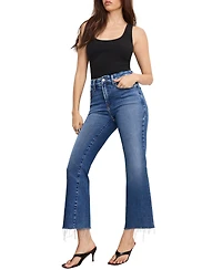 Good American Women's Soft Tech Legs Cropped Jeans