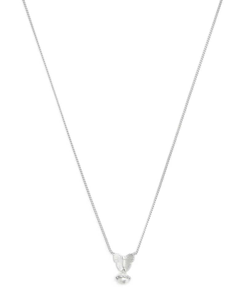 Coach Faux Stone Signature Heritage Butterfly Cultivated Pearl Pendant Necklace