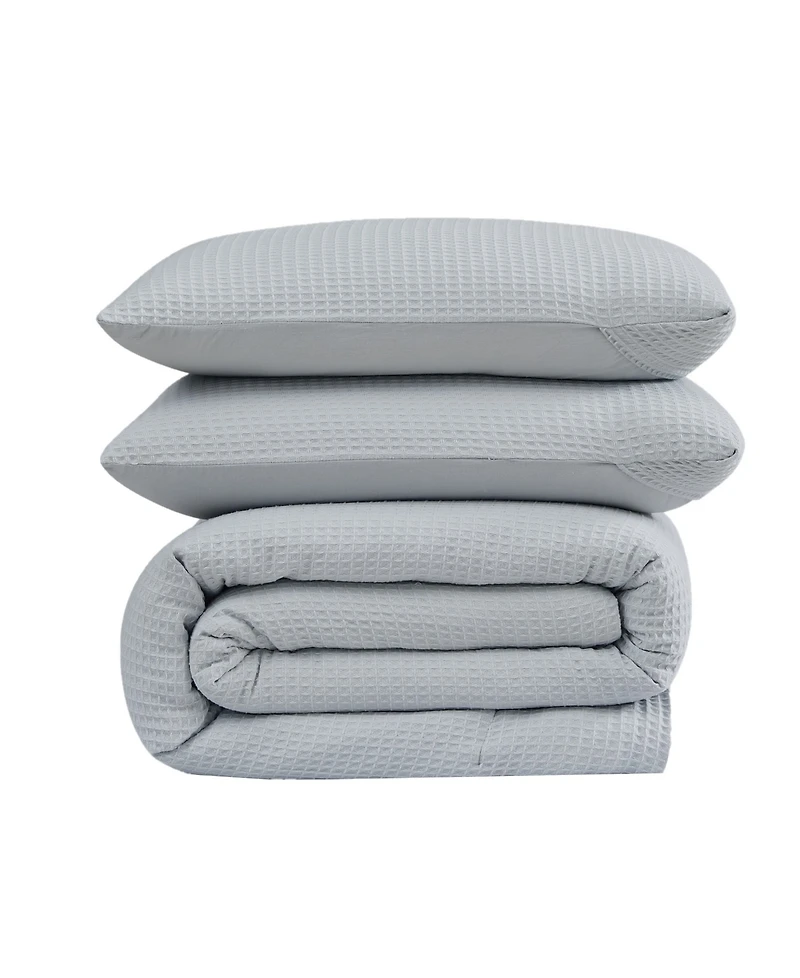 Cannon Heritage Cotton Waffle 3-Pc. Duvet Cover Set, King