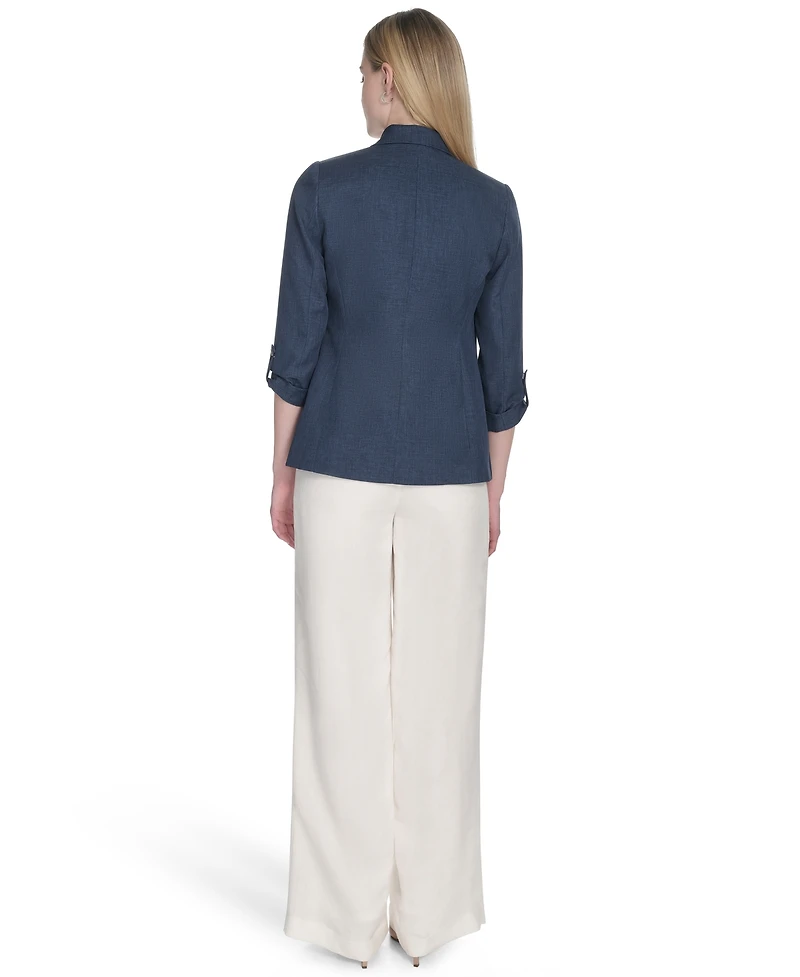 Calvin Klein Petite Faux Denim 3/4-Sleeve Jacket