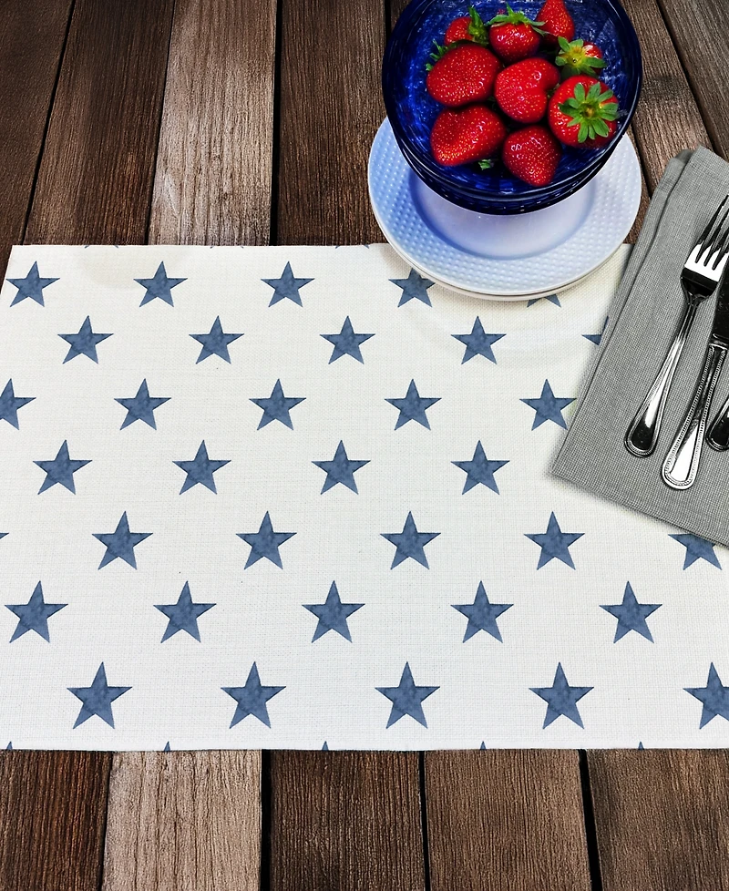 CounterArt Denim Stars Premier Fabric Placemats, Set of 4