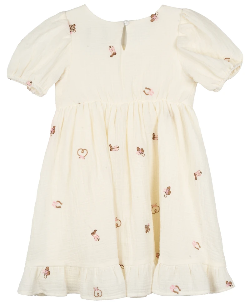 Rare Editions Toddler and Little Girls 2-Piece Fringe Purse Embroidered Dress