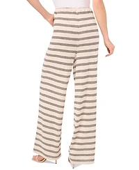 CeCe Women's Relaxed Striped Drawstring Wide-Leg Pants