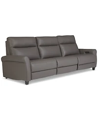 Thandler 3-Pc. Leather Sofa with 3 Power Recliners, Exclusively at Macy's