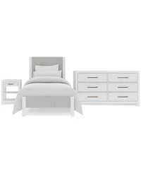 Catriona 3pc Bedroom Set (Twin Upholstered Bed, Dresser & Open Nightstand), Created for Macy's