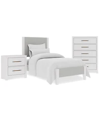 Catriona 3pc Bedroom Set (Twin Upholstered Bed, Chest & 2-Drawer Nightstand), Created for Macy's