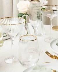 Rocher Stemless Wine Glasses, Set of 4, 21 Oz