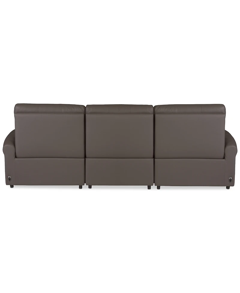 Thandler 3-Pc. Leather Sofa with 3 Power Recliners, Exclusively at Macy's