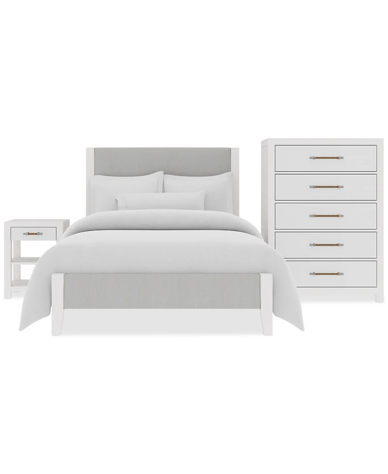 Catriona 3pc Bedroom Set (Full Upholstered Bed, Chest & Open Nightstand), Created for Macy's