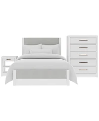 Catriona 3pc Bedroom Set (Full Upholstered Bed, Chest & Open Nightstand), Created for Macy's