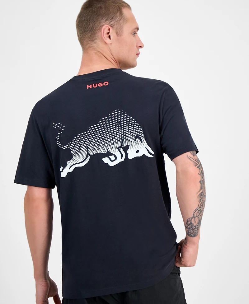 Hugo by Boss Men's Core Fanwear Relaxed Fit Short Sleeve Crewneck Graphic T-Shirt