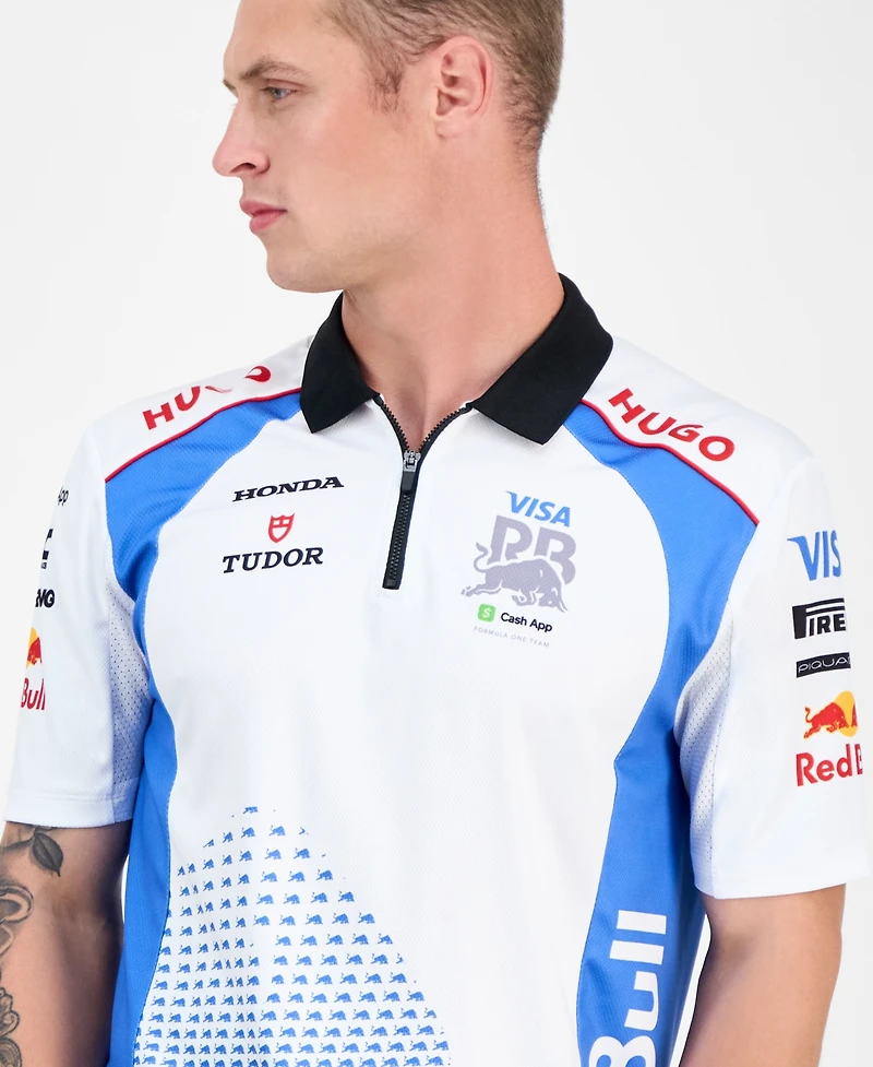 Hugo by Boss Men's Short Sleeve Sponsor Logos Graphic Polo Shirt