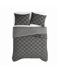 Truly Soft Textured Checkered 3-Pc. Comforter Set, Full/Queen