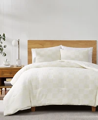 Truly Soft Textured Checkered 3-Pc. Duvet Cover Set, Full/Queen
