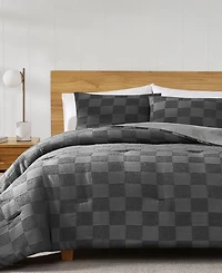 Truly Soft Textured Checkered 3-Pc. Duvet Cover Set, Full/Queen