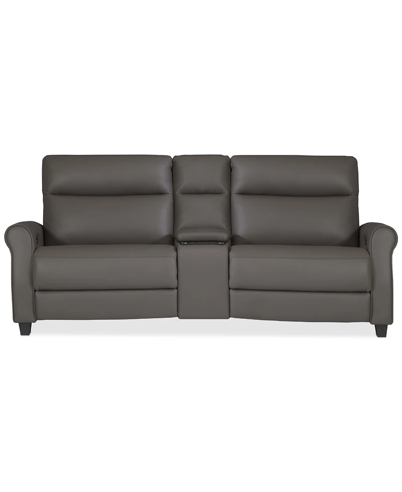Thandler 3-Pc. Leather Sofa with 2 Power Recliners and 1 Storage Console, Exclusively at Macy's