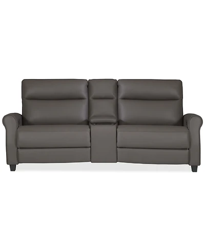 Thandler 3-Pc. Leather Sofa with 2 Power Recliners and 1 Storage Console, Exclusively at Macy's