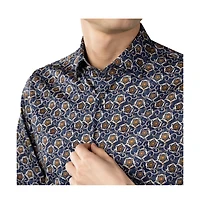 Luchiano Visconti Men's Navy Multicolor Floral shirt