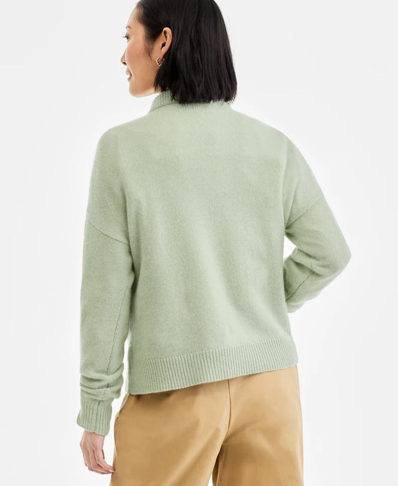 Charter Club Women's 100% Cashmere Placed Cable-Knit V-Neck Sweater, Macy's Exclusive
