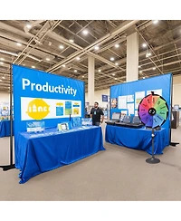 10x10 Ft Backdrop Stand & Roll Up Banner Stand Kit Tradeshow Exhibition Events