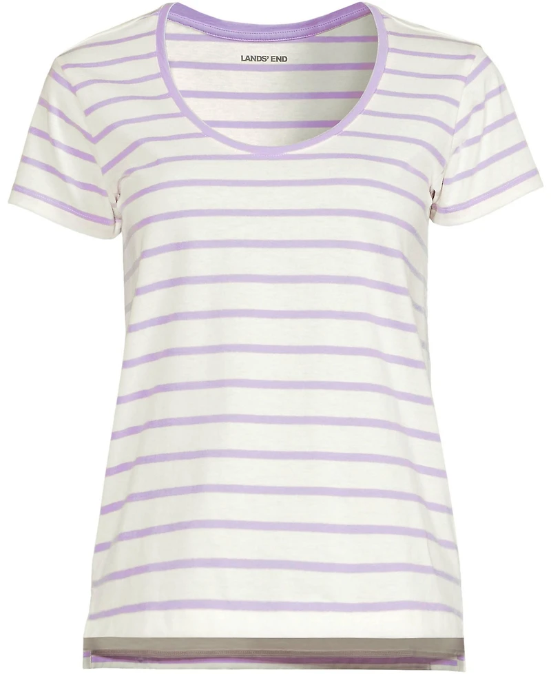 Lands' End Women's Supima Cotton Short Sleeve Scoop Neck Tee