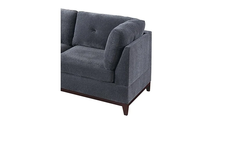 Streamdale 7 Piece Ash Grey Chenille Fabric Modular Sectional with Ottomans
