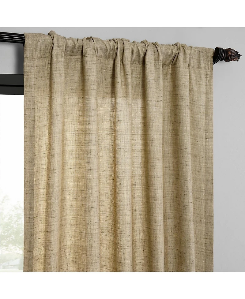 Raw Weave Linen Curtains (2 Panels) Window and Drapes, Rod Pocket Bedroom Curtains