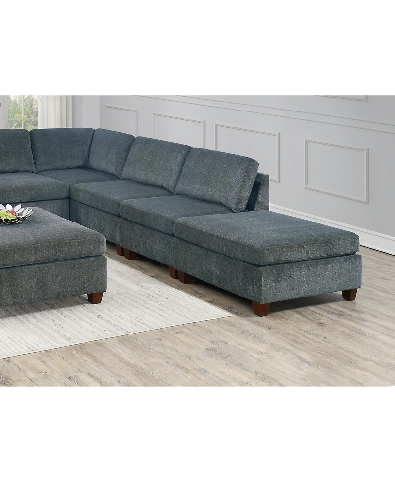 Streamdale 8 Piece Grey Chenille Modular Sectional Set