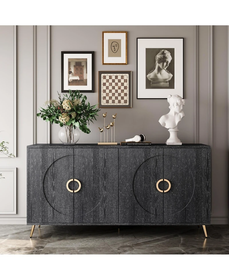 Streamdale 4-Door Modern Lacquered Buffet Cabinet