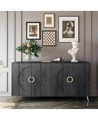 Streamdale 4-Door Modern Lacquered Buffet Cabinet
