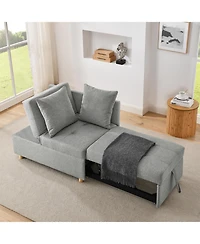 Streamdale Convertible Sofa Bed Recliner with Adjustable Backrest and Pullout Sofa Bed